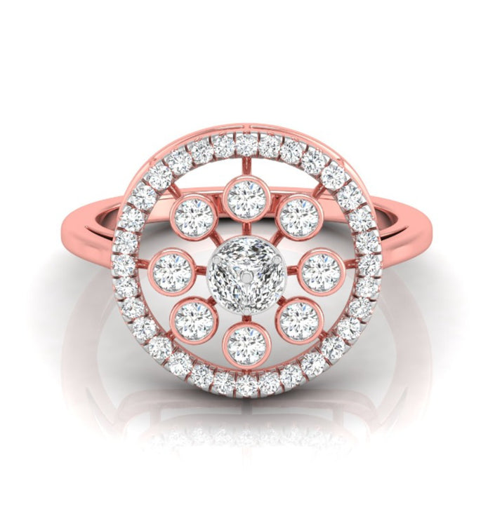 marquise cluster diamond ring in rose gold