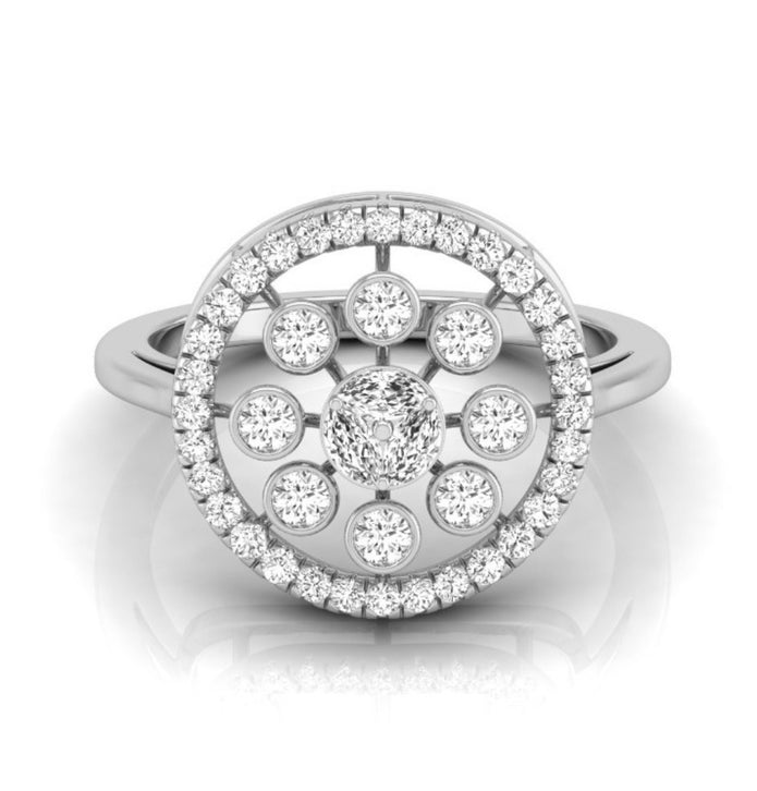 marquise cluster diamond ring in white gold