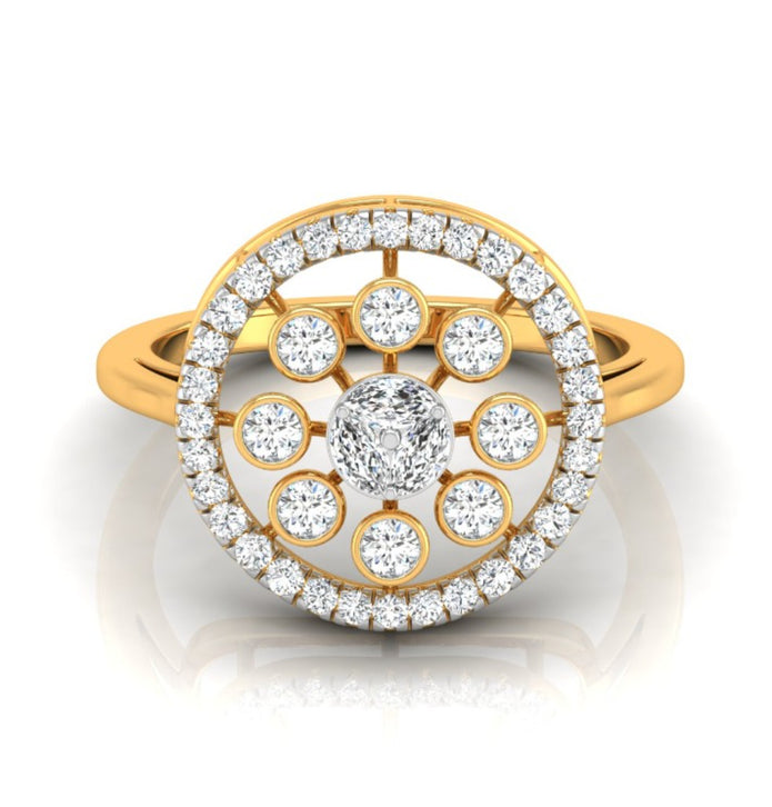 marquise cluster diamond ring in yellow gold