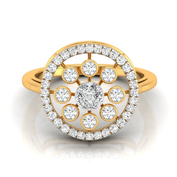 marquise cluster diamond ring in yellow gold