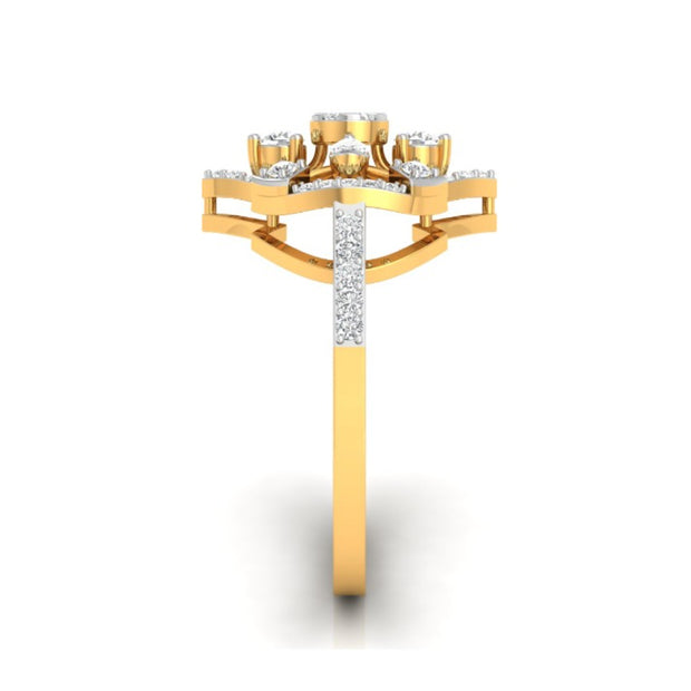 marquise lab-grown diamond gold ring 0.38ct