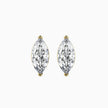 marquise prong set diamond stud earrings in yellow gold