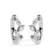 marquise cluster diamond hoop earrings in white gold