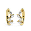 marquise cluster diamond hoop earrings in yellow gold