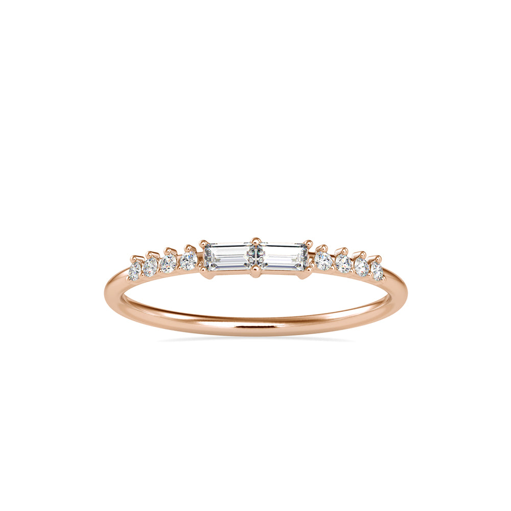 minimalist baguette diamond ring in rose gold