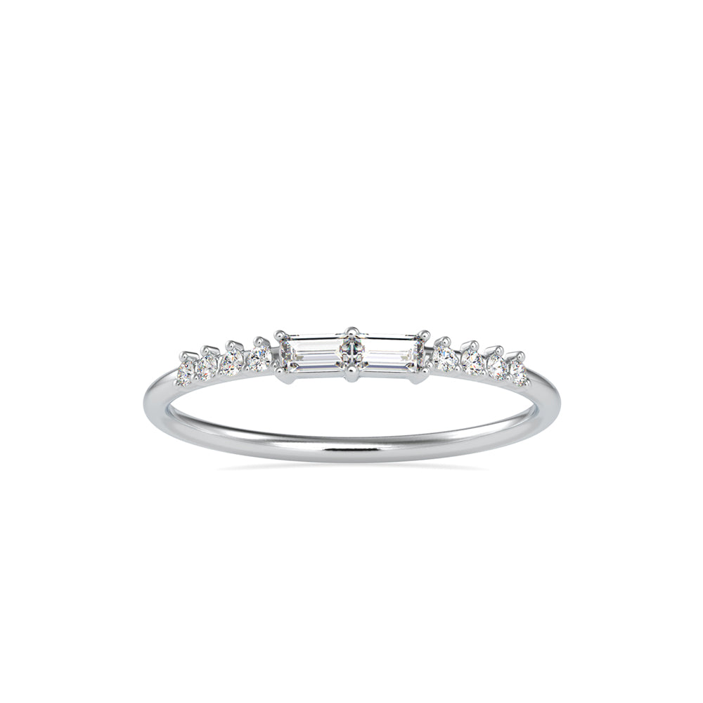minimalist baguette diamond ring in white gold
