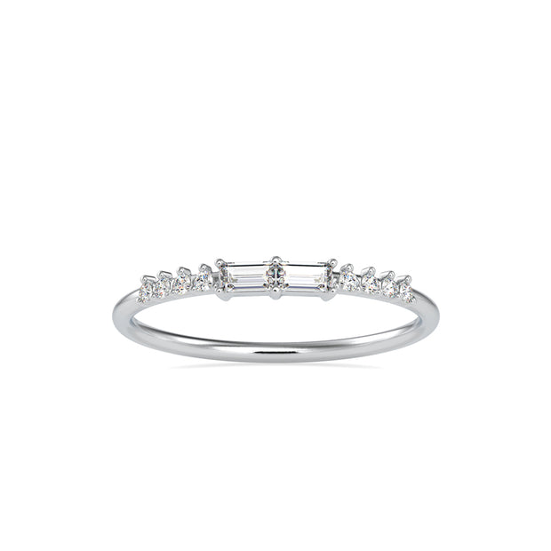minimalist baguette diamond ring in white gold