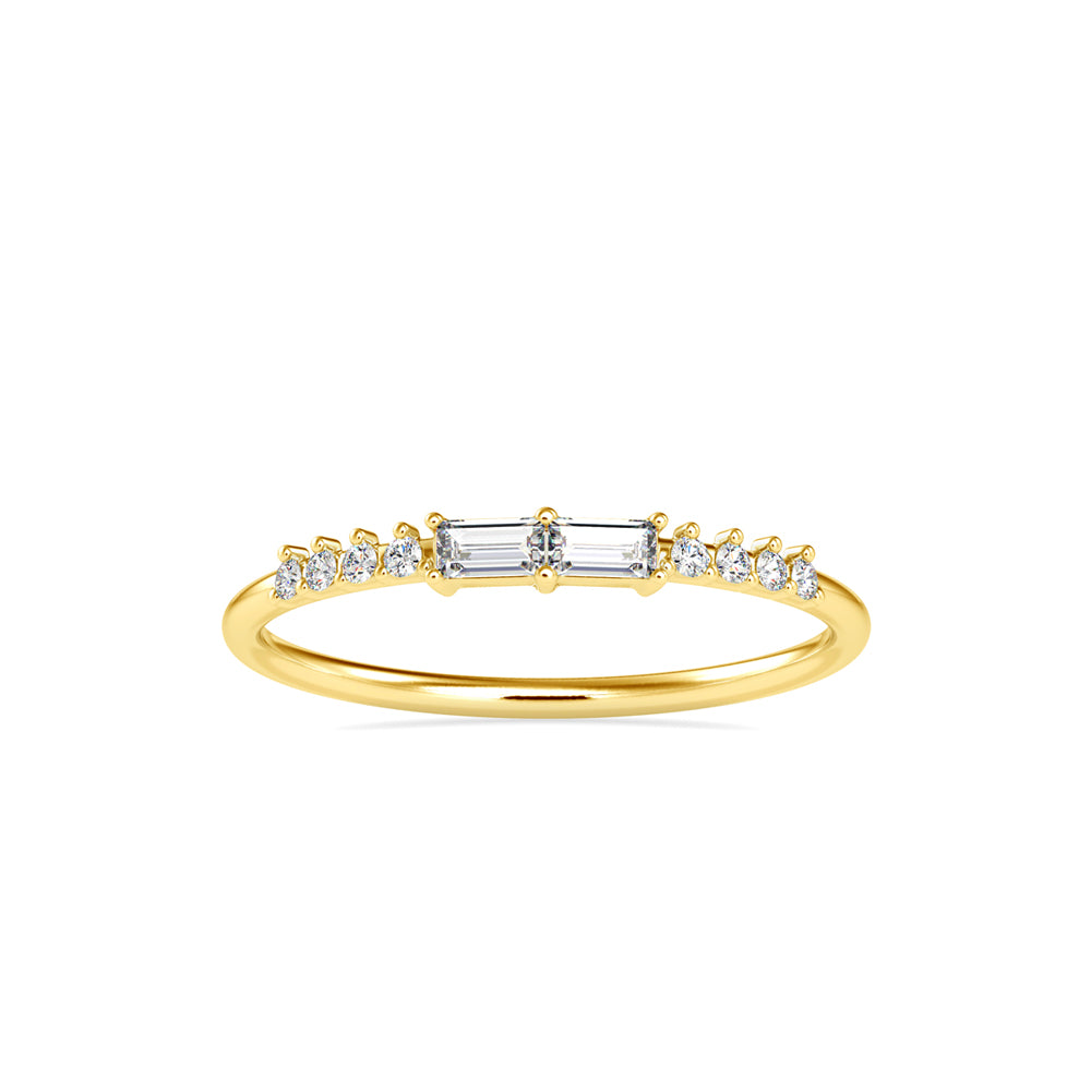 minimalist baguette diamond ring in yellow gold