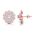 round diamond stud earrings in rose gold