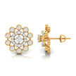 round diamond stud earrings in yellow gold