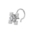 0.02Ct Pyramid Style Round Lab-Grown Diamond Gold Wire Coil Back Stud Nosepins