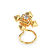 0.02Ct Pyramid Style Round Lab-Grown Diamond Gold Wire Coil Back Stud Nosepins