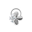 0.06Ct Flower Shape Round Lab-Grown Diamond Gold Wire Coil Back Stud Nosepins