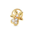 0.05Ct Leaf Style Flower Lab-Grown Diamond Gold Wire Coil Back Stud Nosepins