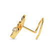 0.05Ct Leaf Style Flower Lab-Grown Diamond Gold Wire Coil Back Stud Nosepins