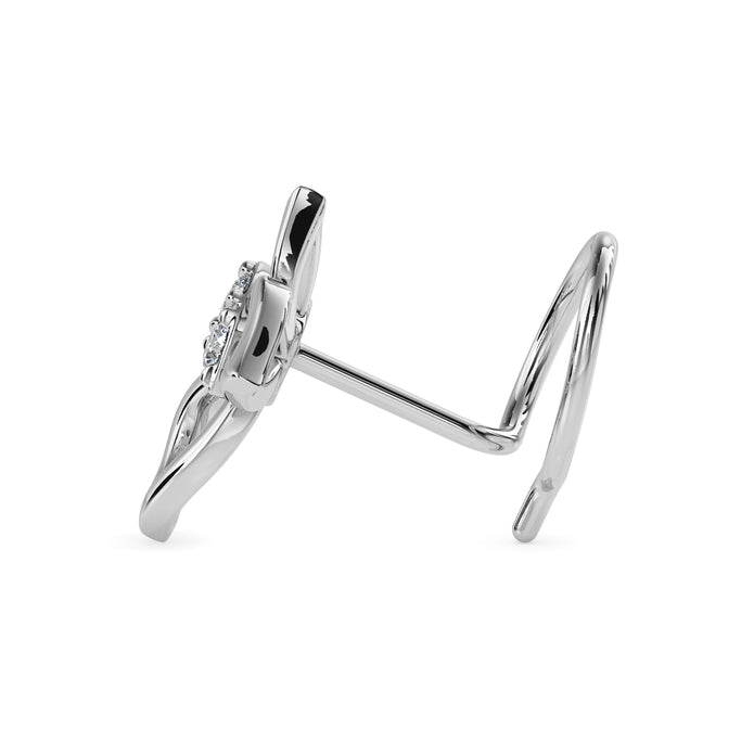 0.02Ct Butterfly Shape Round Lab-Grown Diamond Gold Wire Back Stud Nosepins