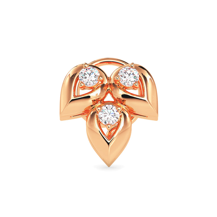 0.05Ct Leaf Drop Style Lab-Grown Diamond Gold Wire Back Stud Nosepins