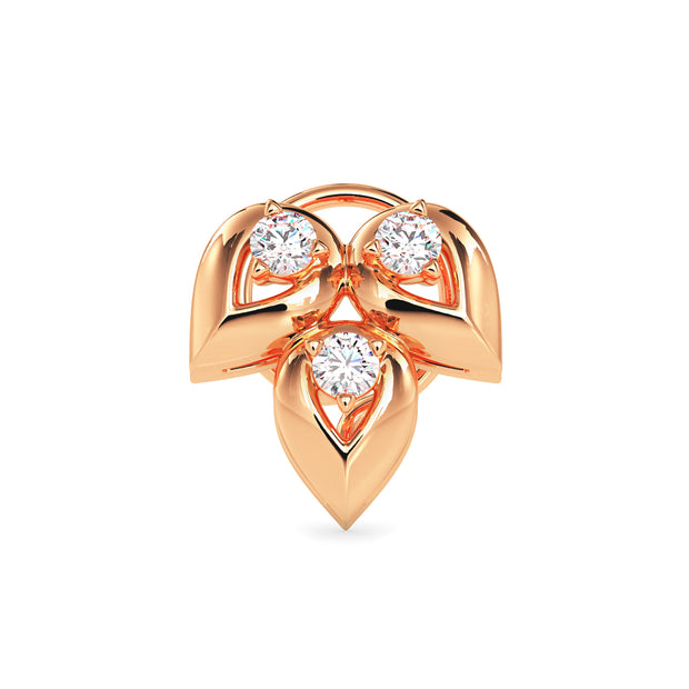 0.05Ct Leaf Drop Style Lab-Grown Diamond Gold Wire Back Stud Nosepins
