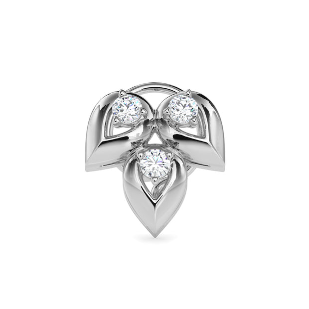 0.05Ct Leaf Drop Style Lab-Grown Diamond Gold Wire Back Stud Nosepins
