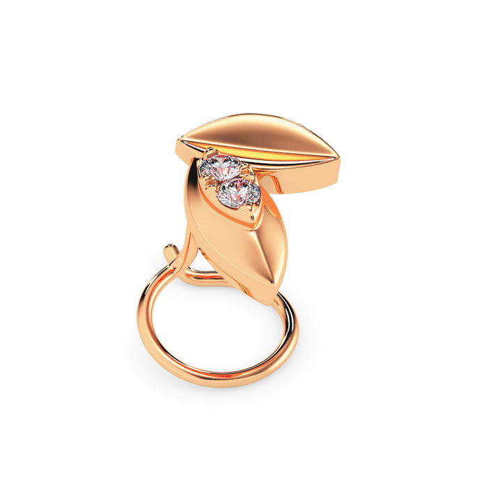 0.02Ct Round Two Stone Lab-Grown Diamond Gold Wire Back Stud Nosepins