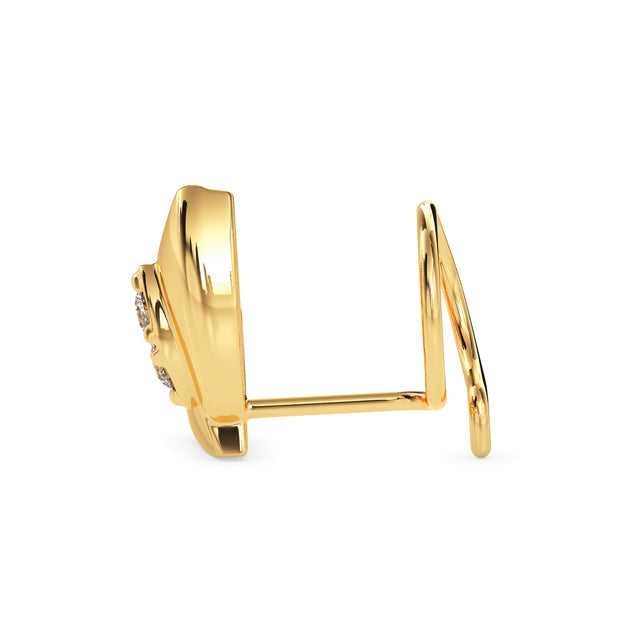 0.02Ct Round Two Stone Lab-Grown Diamond Gold Wire Back Stud Nosepins