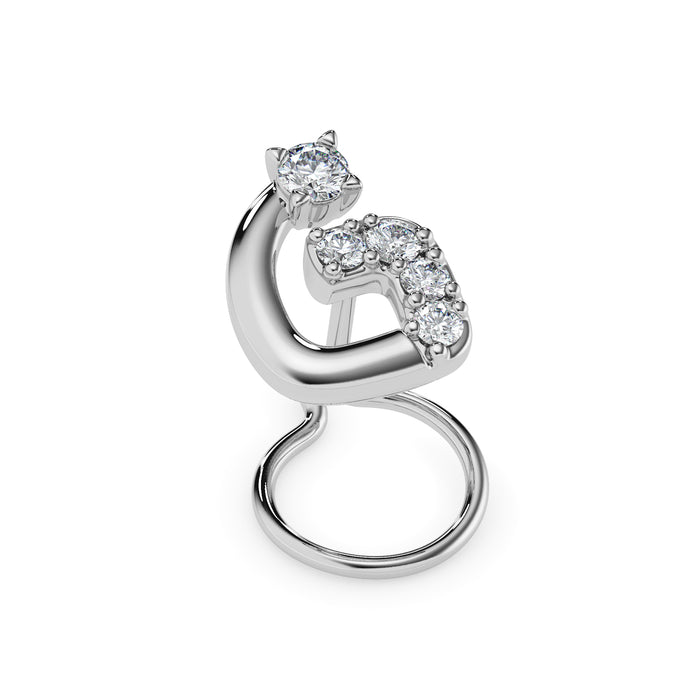 0.05Ct Round Triangle Shape Prong Lab-Grown Diamond Gold Wire Back Stud Nosepins