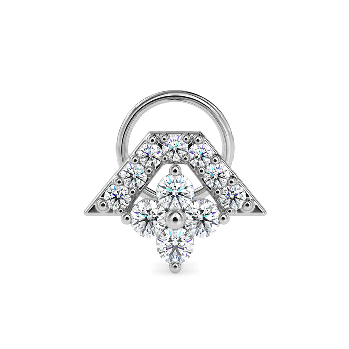 0.12Ct Triangle Halo Floral Cluster Lab-Grown Diamond Gold Wire Back Stud Nosepins