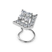 0.12Ct Triangle Halo Floral Cluster Lab-Grown Diamond Gold Wire Back Stud Nosepins
