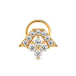 0.12Ct Triangle Halo Floral Cluster Lab-Grown Diamond Gold Wire Back Stud Nosepins