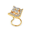 0.12Ct Triangle Halo Floral Cluster Lab-Grown Diamond Gold Wire Back Stud Nosepins