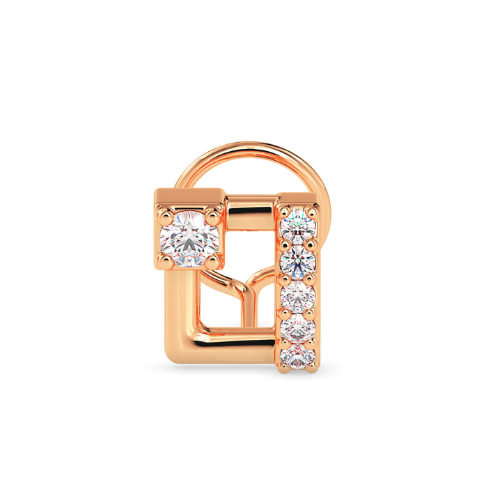 0.06Ct Square Shape Round Lab-Grown Diamond Gold Wire Back Stud Nosepins