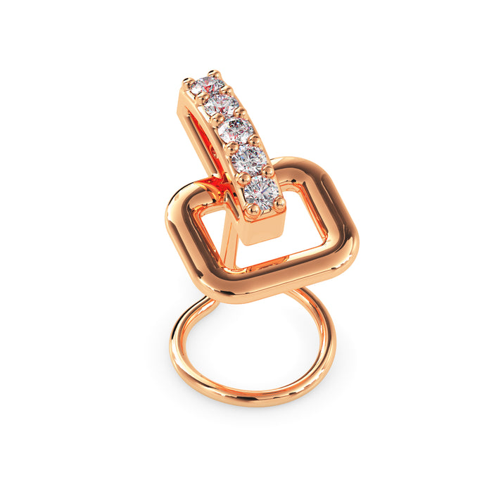 0.03Ct Vertical Bar Prong Set Lab-Grown Diamond Gold Wire Back Stud Nosepins