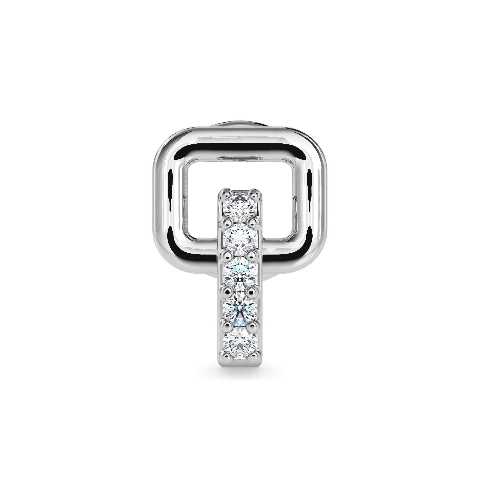 0.03Ct Vertical Bar Prong Set Lab-Grown Diamond Gold Wire Back Stud Nosepins