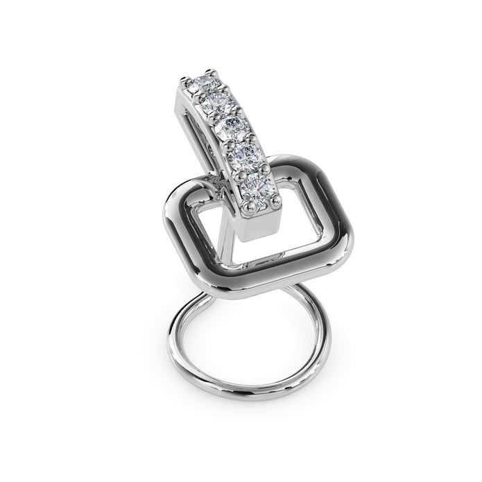 0.03Ct Vertical Bar Prong Set Lab-Grown Diamond Gold Wire Back Stud Nosepins
