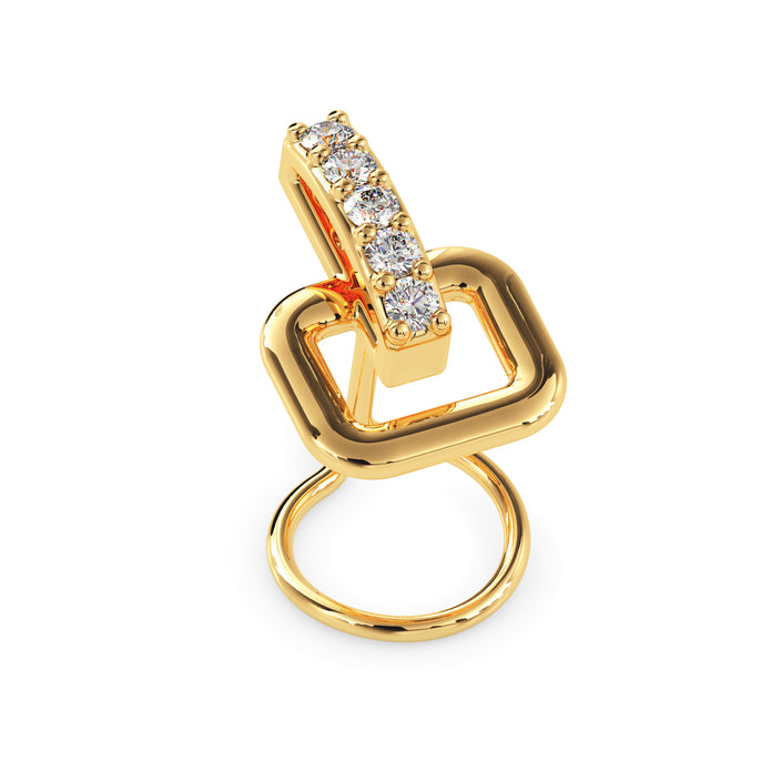 0.03Ct Vertical Bar Prong Set Lab-Grown Diamond Gold Wire Back Stud Nosepins