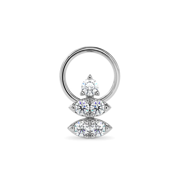 0.06Ct Round Triangle Shape Prong Lab-Grown Diamond Gold Wire Back Stud Nosepins