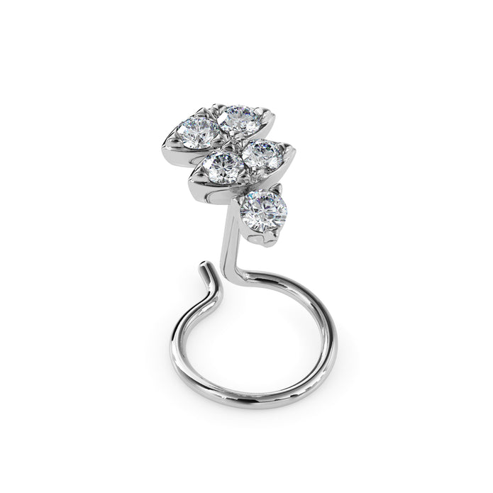 0.06Ct Round Triangle Shape Prong Lab-Grown Diamond Gold Wire Back Stud Nosepins