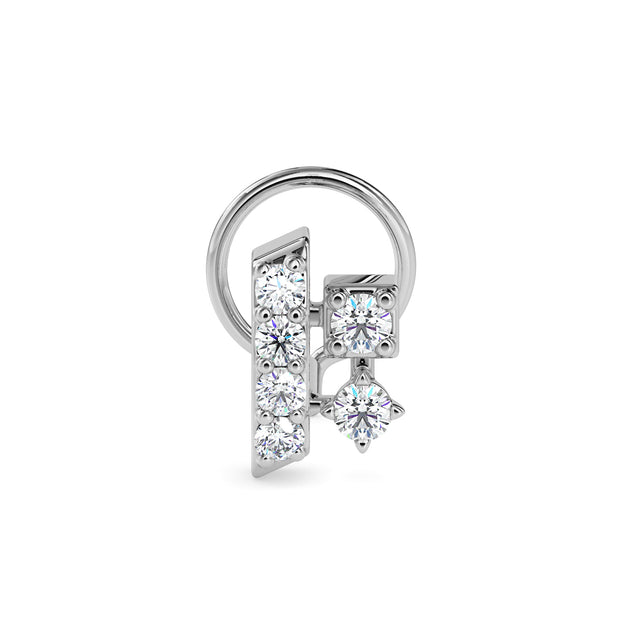 0.06Ct Round Prong Set Lab-Grown Diamond Gold Wire Back Stud Nosepins