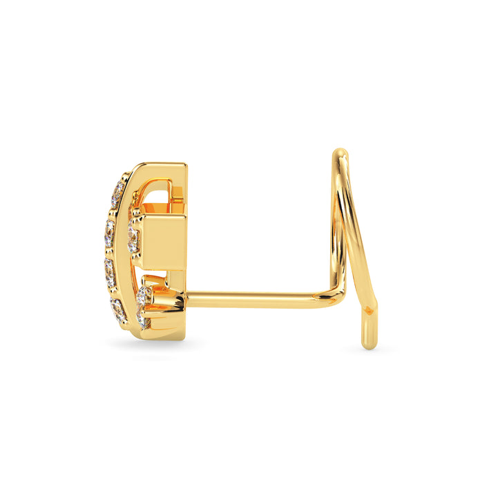 0.06Ct Round Prong Set Lab-Grown Diamond Gold Wire Back Stud Nosepins