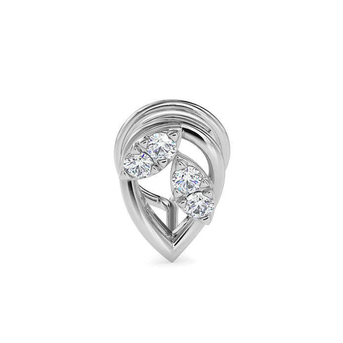 0.05Ct Leaf Shape Prong Set Lab-Grown Diamond Gold Wire Back Stud Nosepins