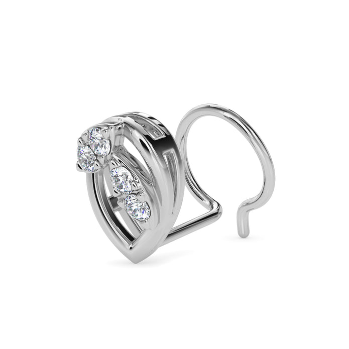 0.05Ct Leaf Shape Prong Set Lab-Grown Diamond Gold Wire Back Stud Nosepins