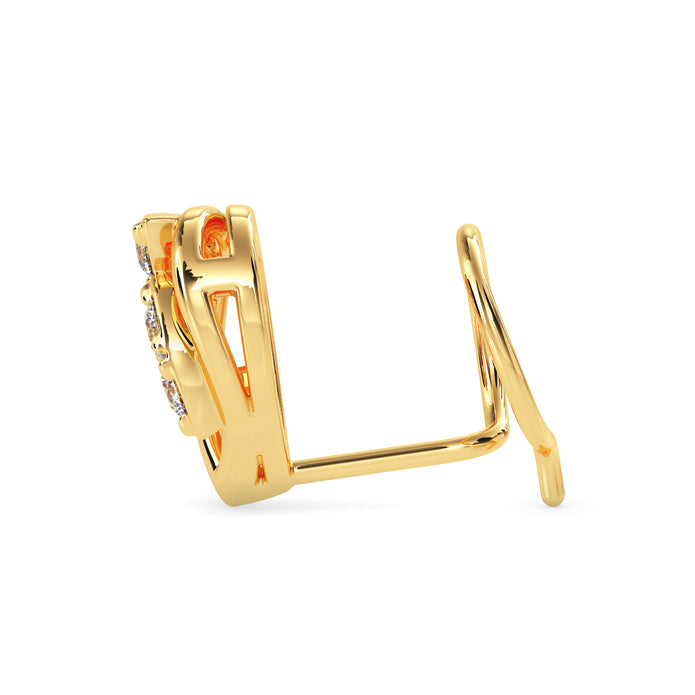 0.05Ct Leaf Shape Prong Set Lab-Grown Diamond Gold Wire Back Stud Nosepins
