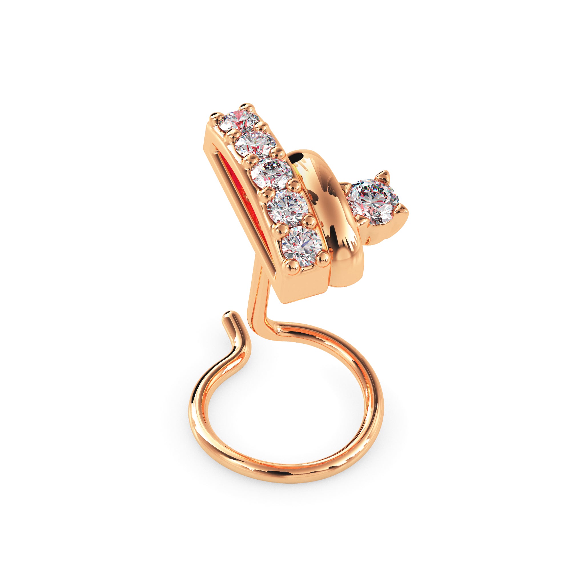 0.05Ct Double Element Design Lab-Grown Diamond Gold Wire Back Stud Nosepins