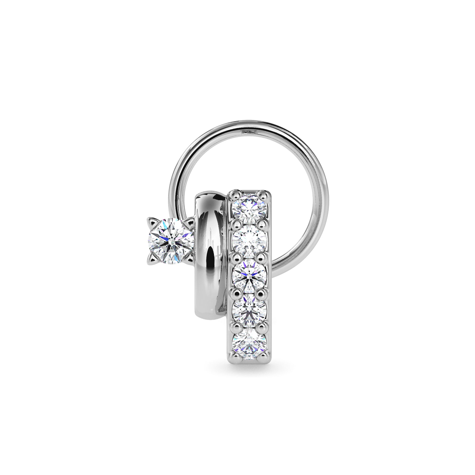 0.05Ct Double Element Design Lab-Grown Diamond Gold Wire Back Stud Nosepins