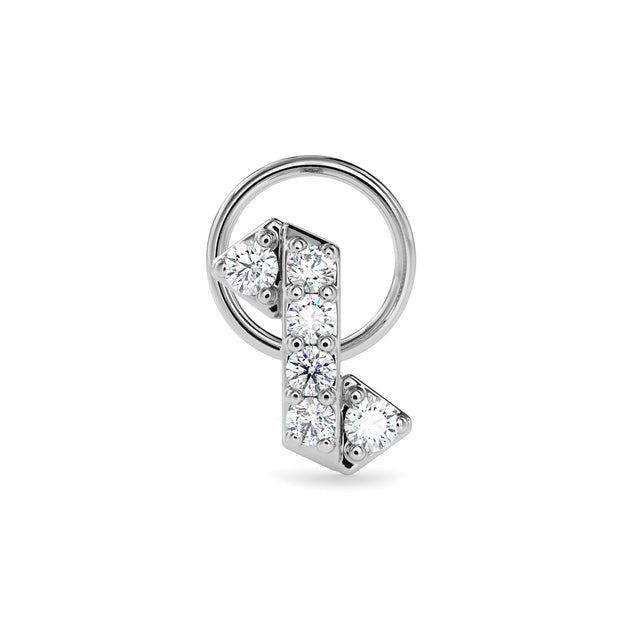 0.05Ct Letter "Z" Style Lab-Grown Diamond Gold Wire Back Stud Nosepins