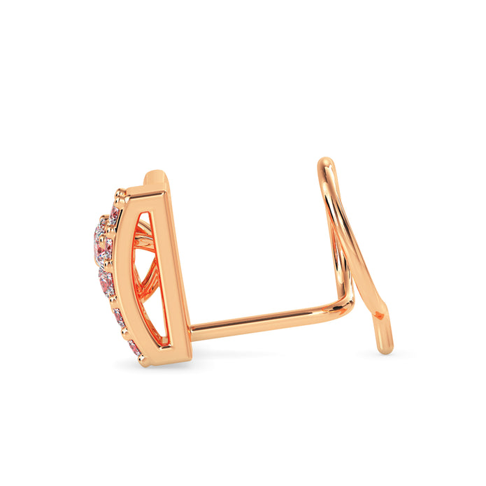 0.07Ct Rectangle Style Lab-Grown Diamond Gold Wire Back Stud Nosepins