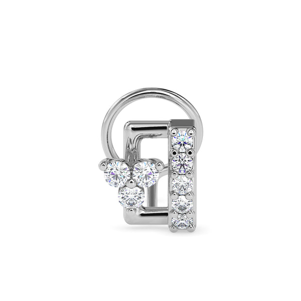 0.07Ct Rectangle Style Lab-Grown Diamond Gold Wire Back Stud Nosepins