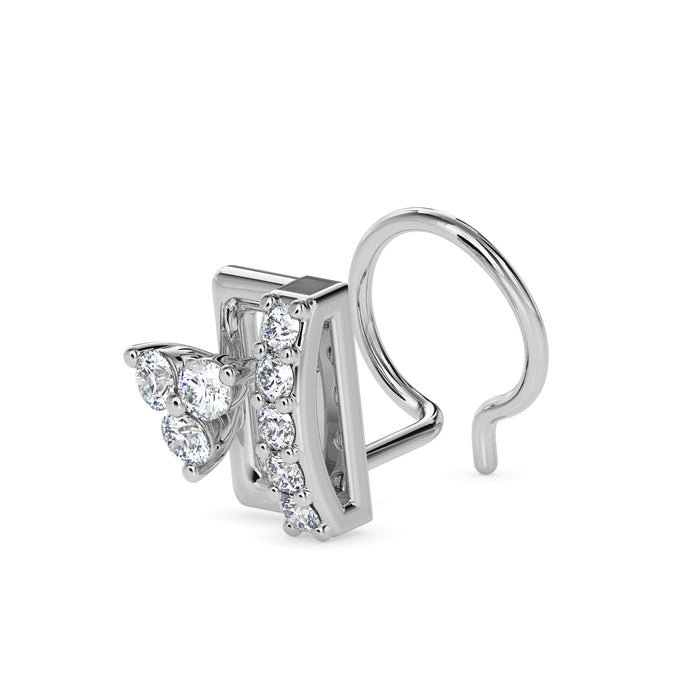0.07Ct Rectangle Style Lab-Grown Diamond Gold Wire Back Stud Nosepins