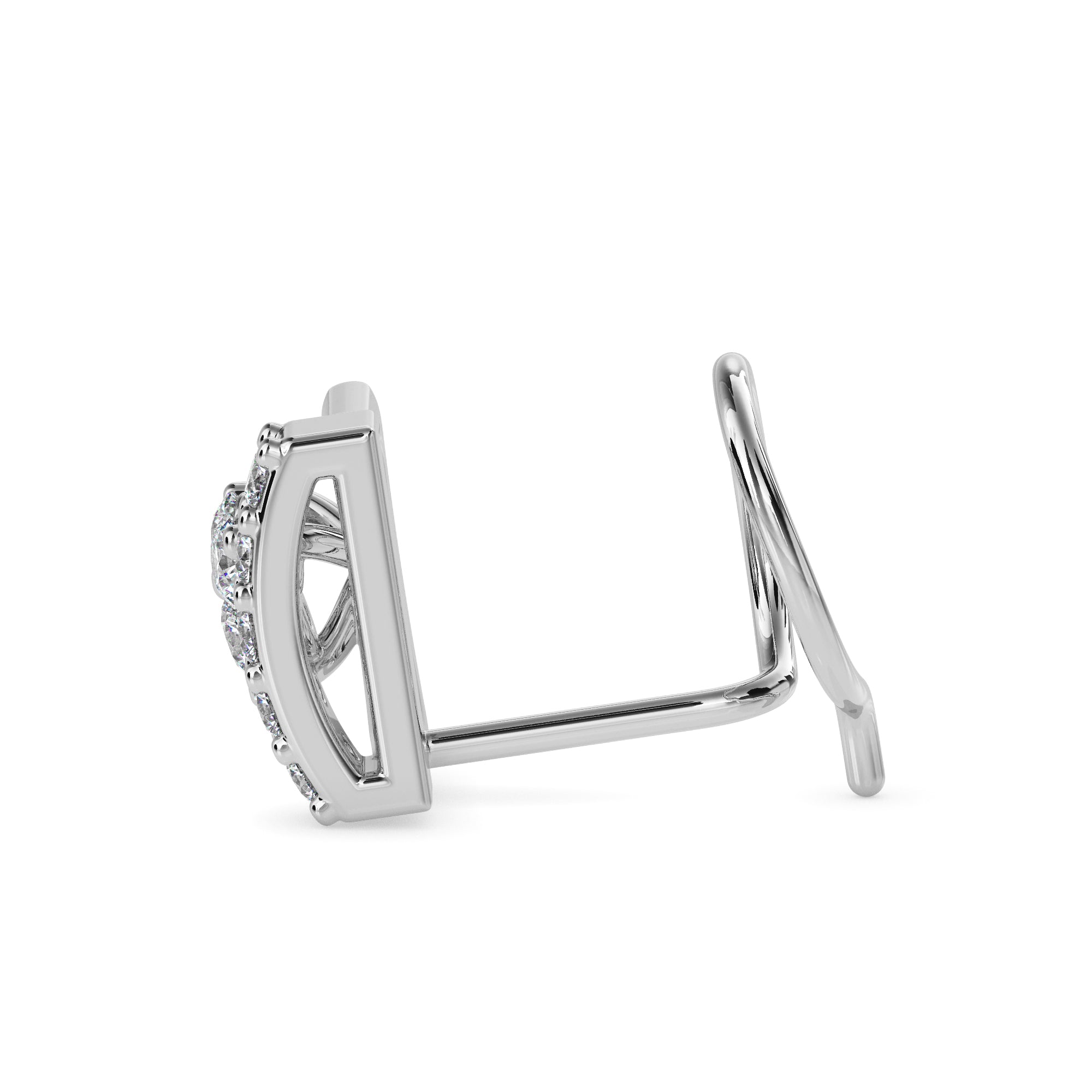 0.07Ct Rectangle Style Lab-Grown Diamond Gold Wire Back Stud Nosepins