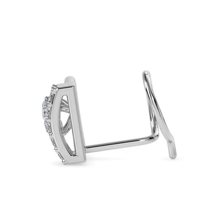 0.07Ct Rectangle Style Lab-Grown Diamond Gold Wire Back Stud Nosepins